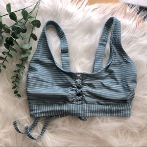 Xhiliration Lace Up Bikini Top